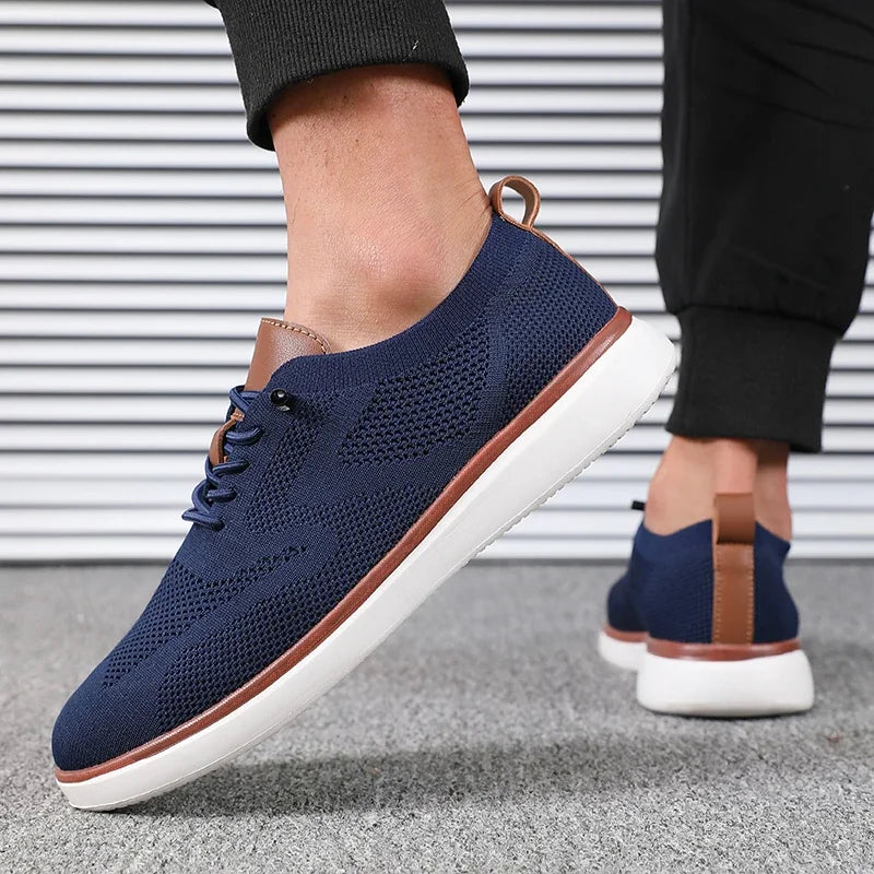 Knitted Men's Walking Shoes – Lightweight Comfort for Daily Adventures — back view