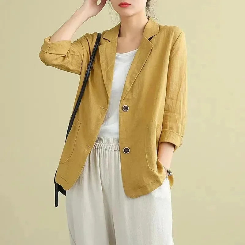 Korean Blazer Jacket – Lightweight Loose Fit for Versatile Styling — alternative angle