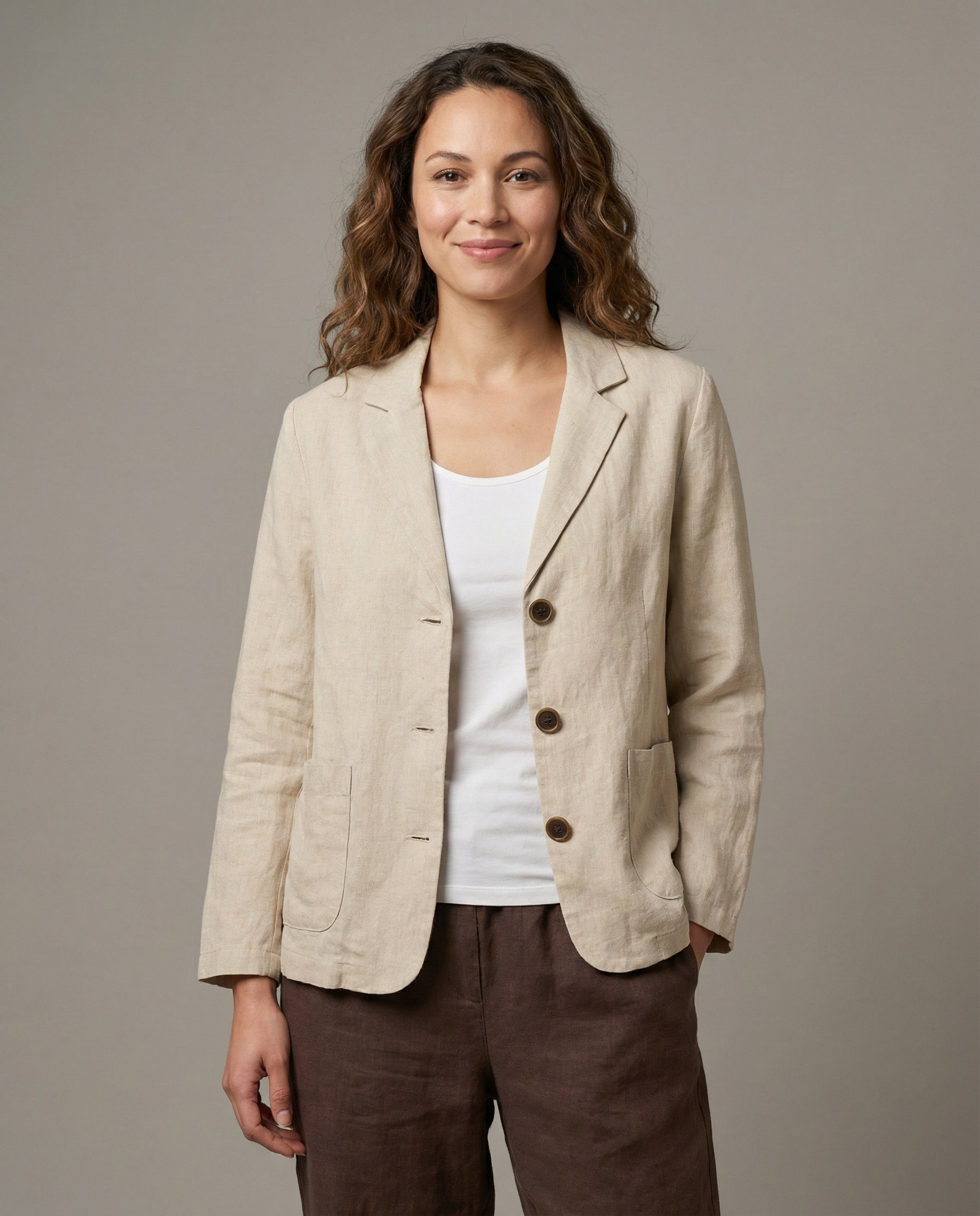 Korean Blazer Jacket – Lightweight Loose Fit for Versatile Styling — back view