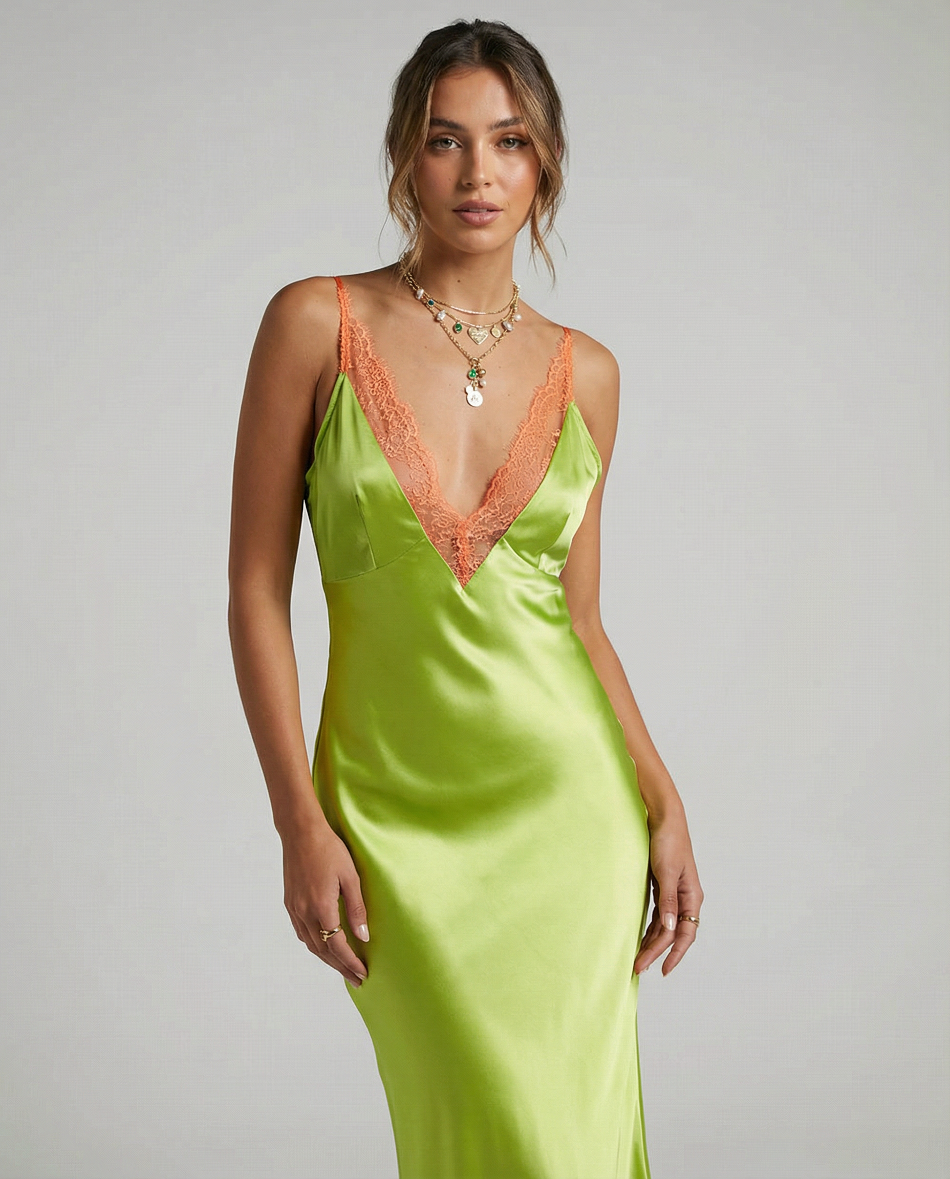 Lace Maxi Dress – Elegant V-Neck Backless Long Dress for Women