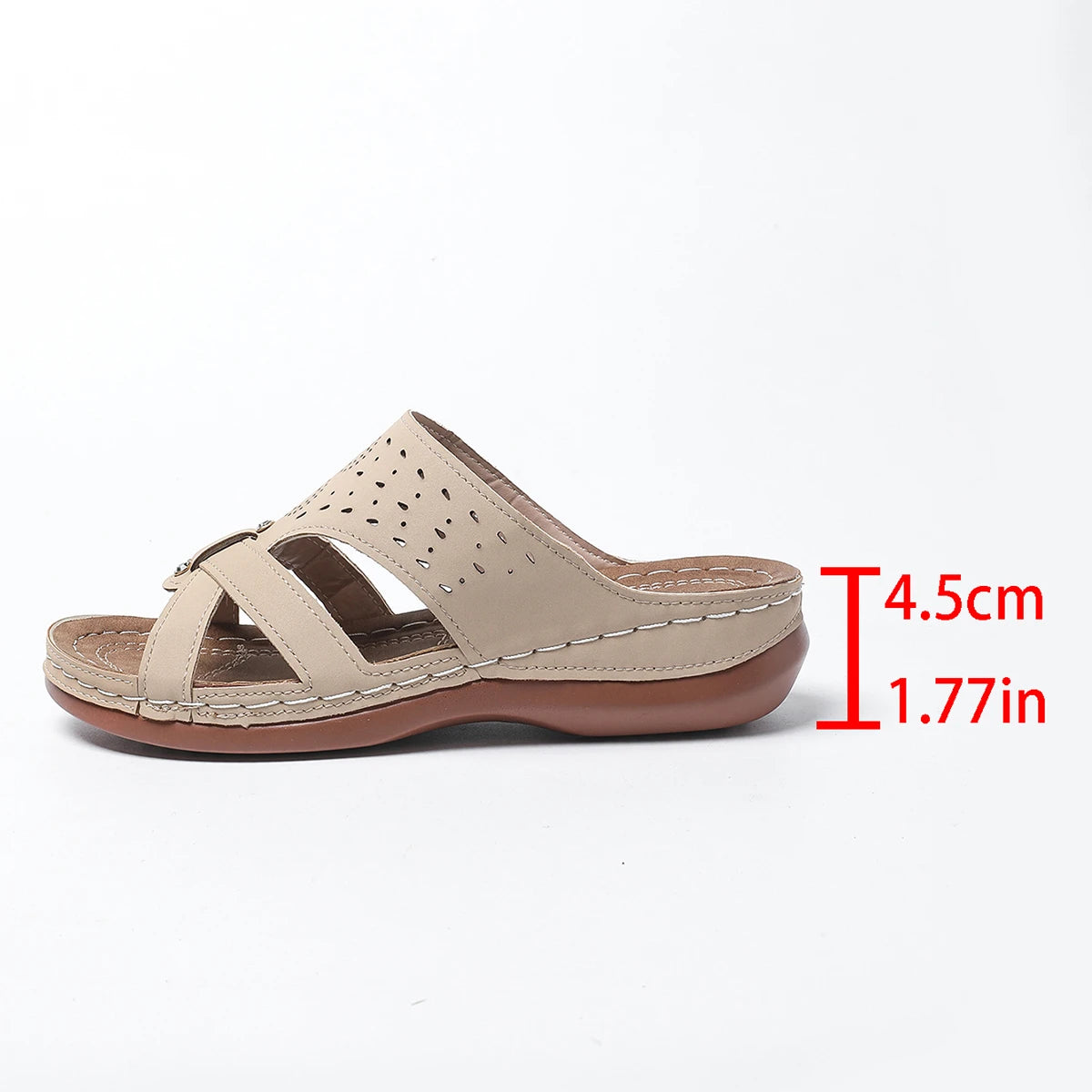 Ladies' Retro Wedge Sandals – Comfortable Orthopedic Design for Everyday Wear — model wearing