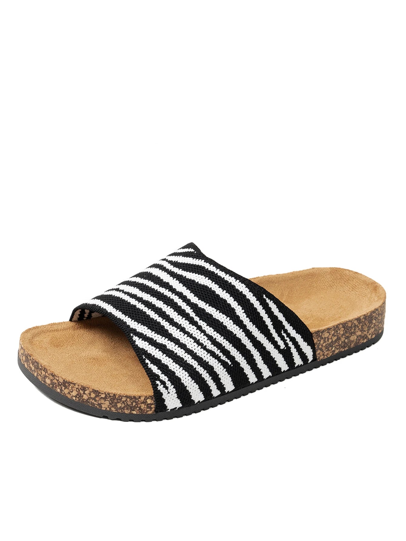 Leopard/Zebra Printed Sandals for Women – Stylish Open-Toe Design for Casual Outings — back view