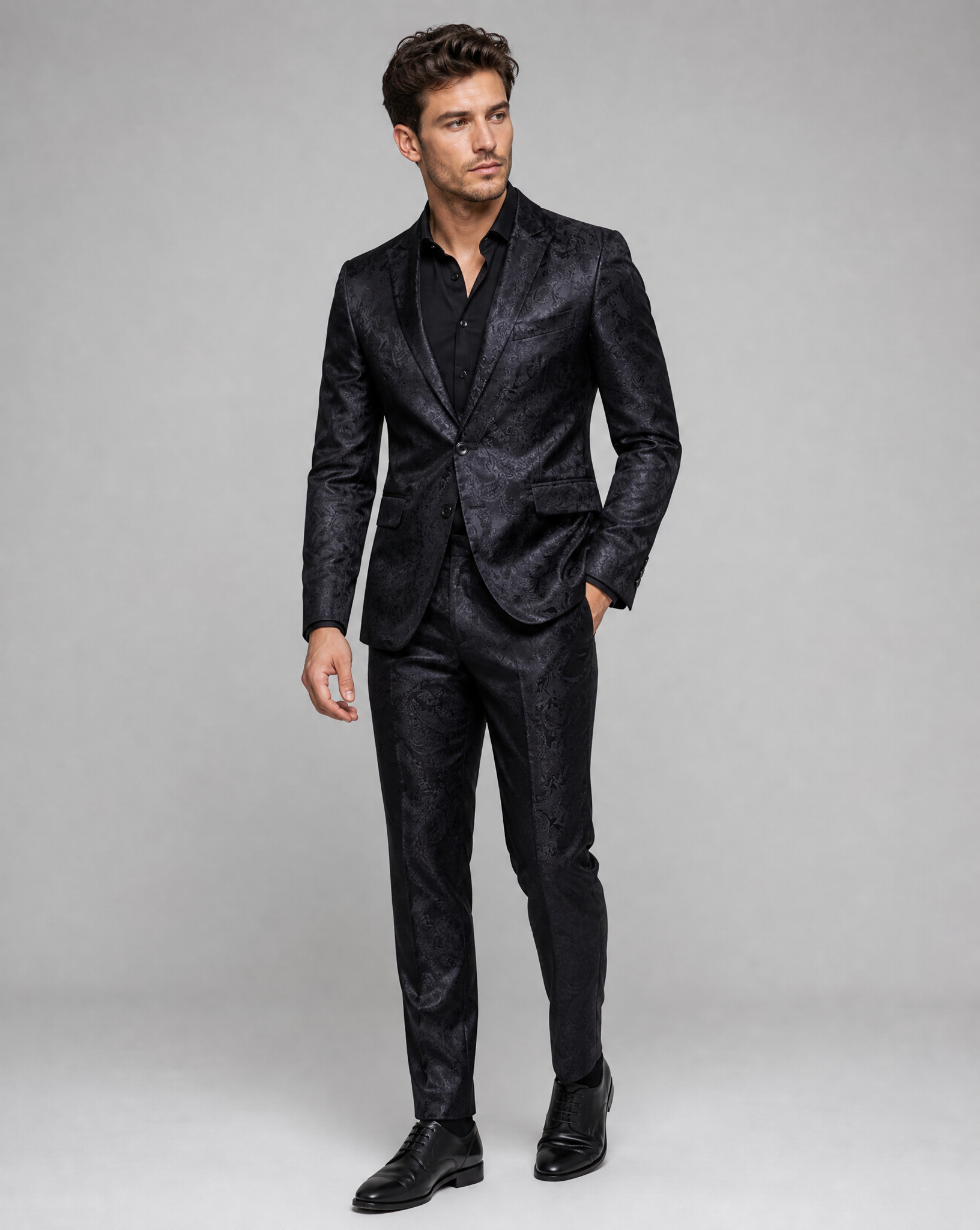 Lightweight Slim Fit Tailored Suit for Men — back view