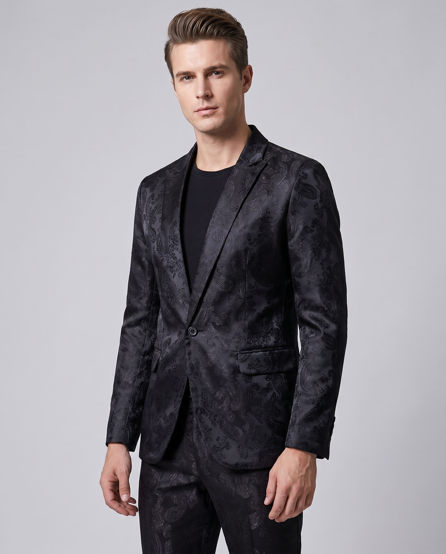Lightweight Slim Fit Tailored Suit for Men — side view