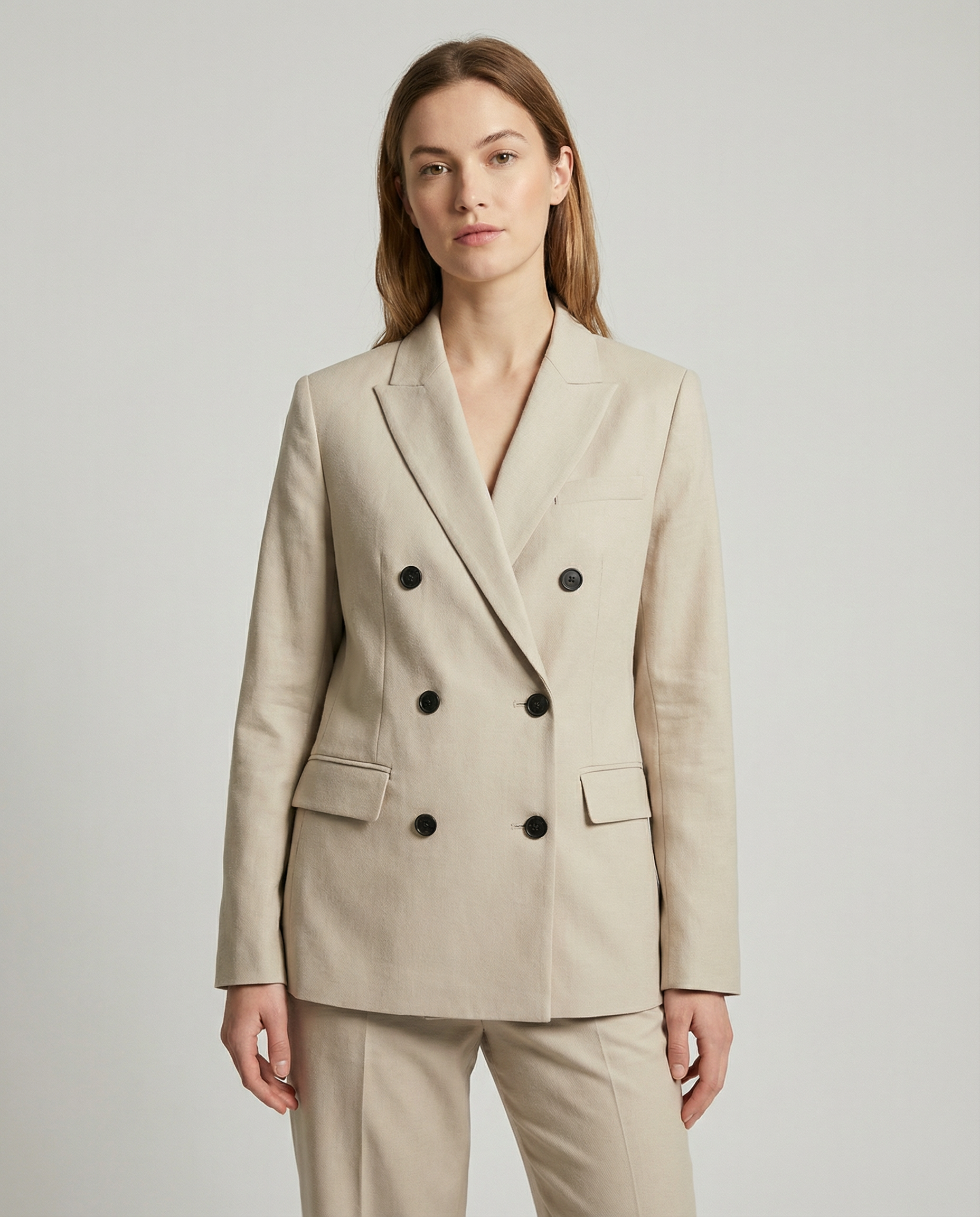 Linen Blazer – Chic Breathable Summer Outerwear — back view