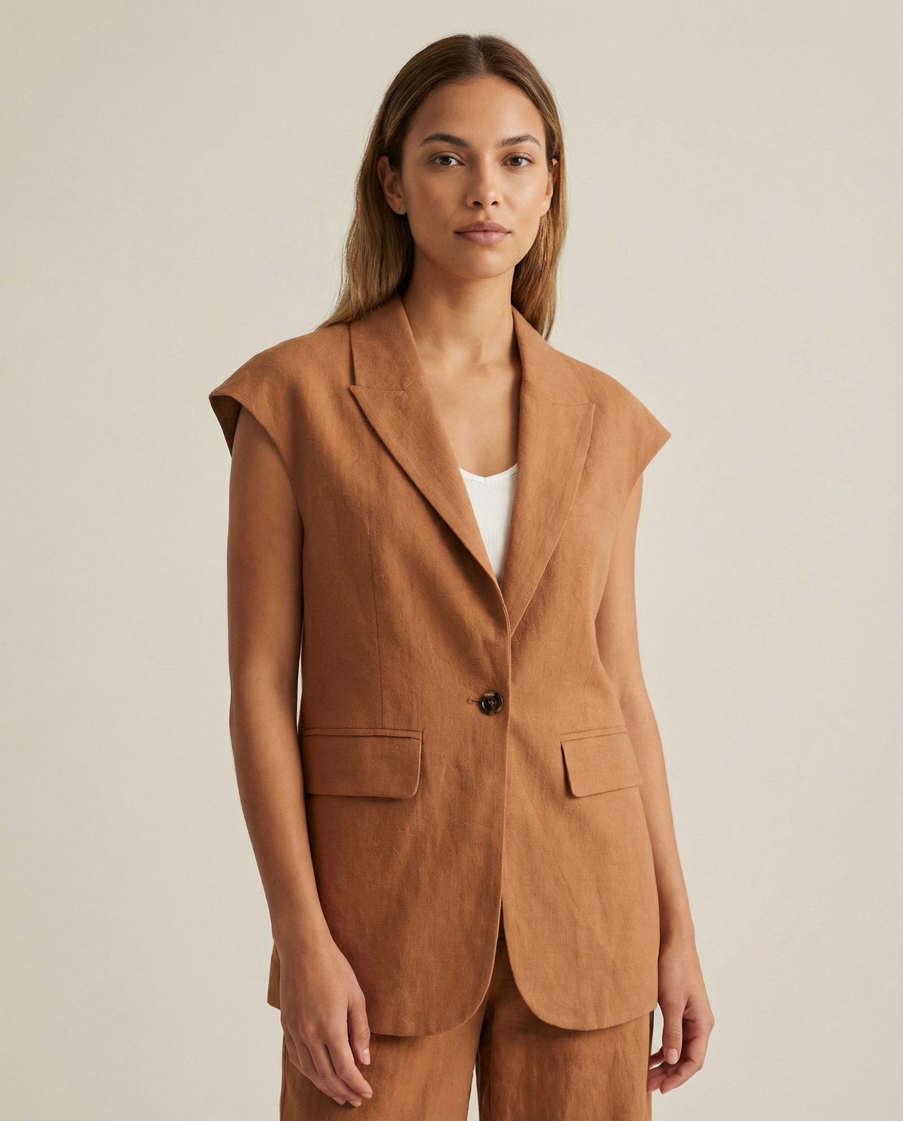 Linen-Cotton Women's Blazer – Tailored Lightweight Suit for Versatile Summer Styling — side view