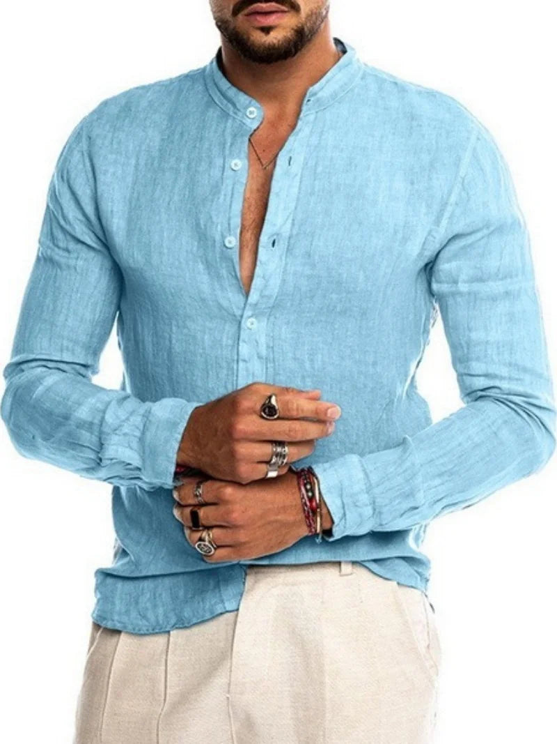 Linen Long Sleeve Shirt – Breathable Casual Summer Essential