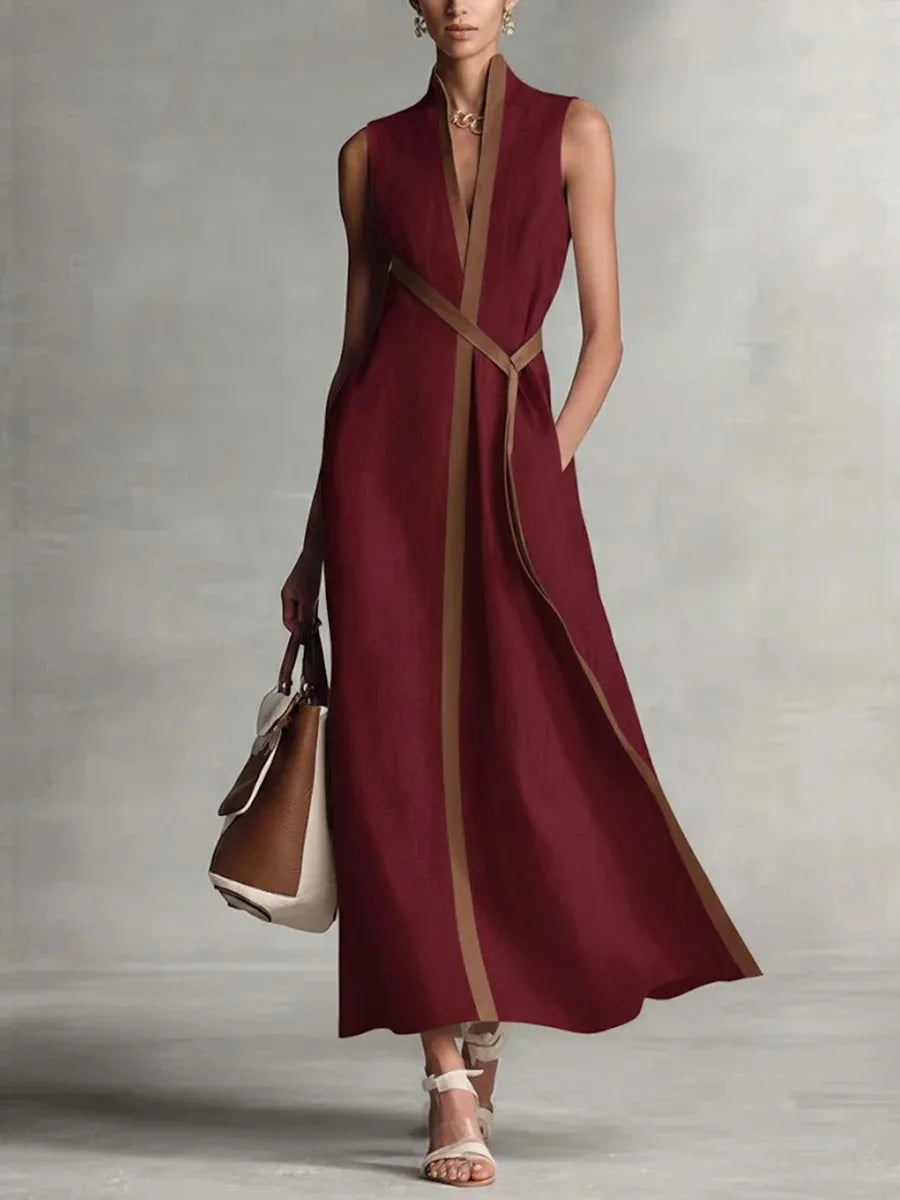 Long Dress – Chic Sleeveless Lace-Up Design for Effortless Summer Style — alternative angle