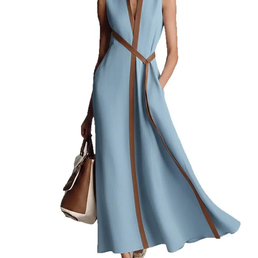 Long Dress – Chic Sleeveless Lace-Up Design for Effortless Summer Style — styling detail
