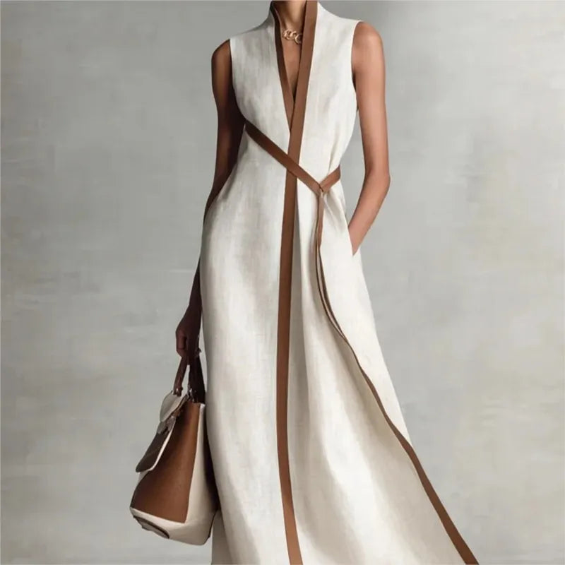 Long Dress – Chic Sleeveless Lace-Up Design for Effortless Summer Style