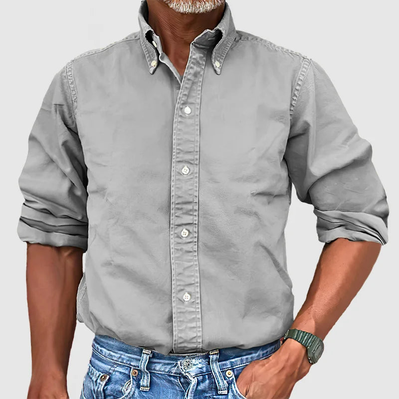 Long Sleeve Button-Down Casual Shirt for Men — alternative angle