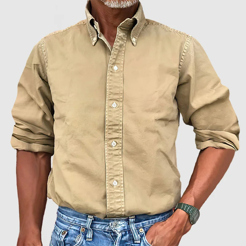 Long Sleeve Button-Down Casual Shirt for Men
