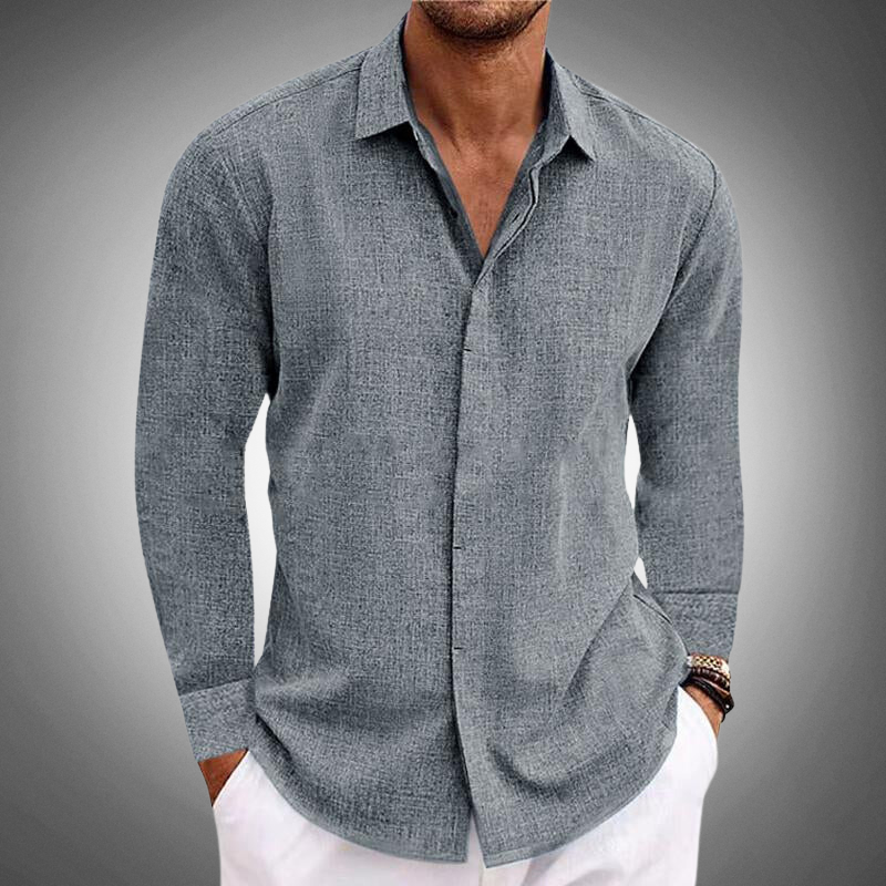 Long Sleeve Casual Classic Shirt - Stylish Cut — back view