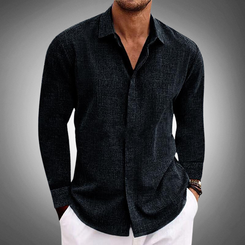Long Sleeve Casual Classic Shirt - Stylish Cut — side view
