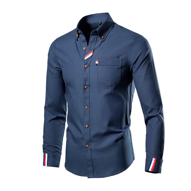 Long Sleeve Classic Style Shirt for Men — alternative angle
