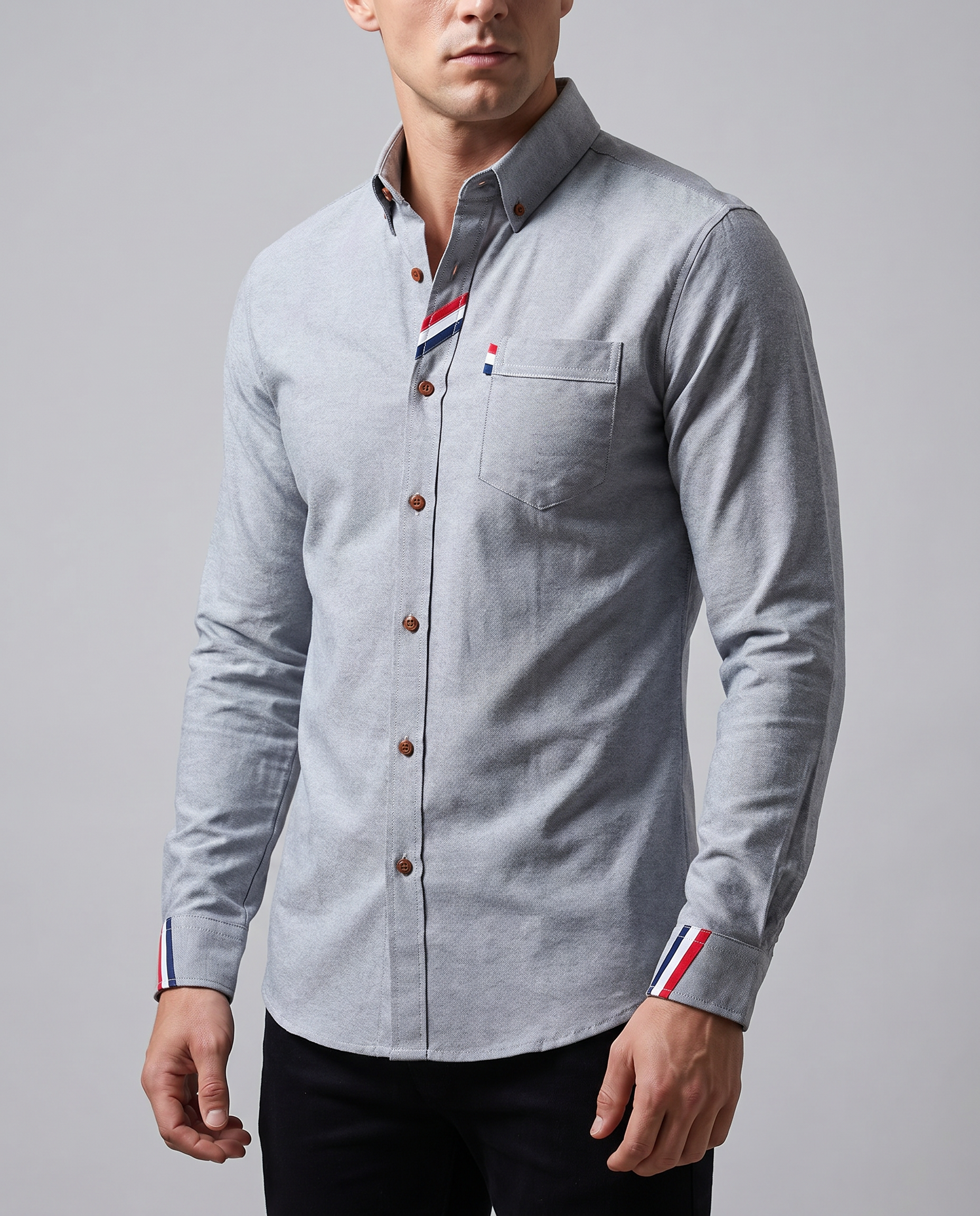Long Sleeve Classic Style Shirt for Men — back view