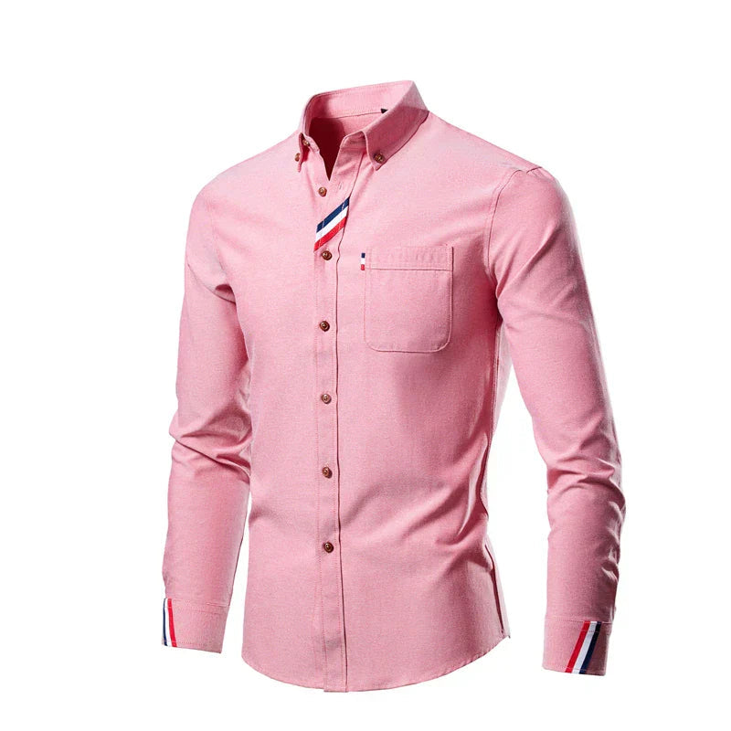 Long Sleeve Classic Style Shirt for Men — styling detail
