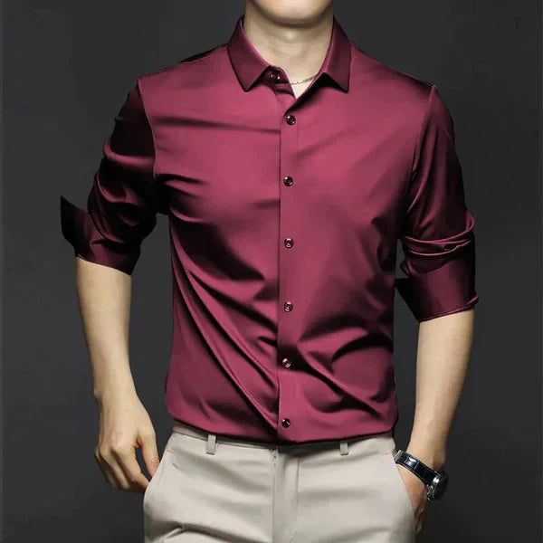 Long Sleeve Point Collar Shirt for Men — alternative angle