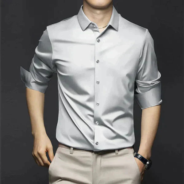 Long Sleeve Point Collar Shirt for Men — detail view