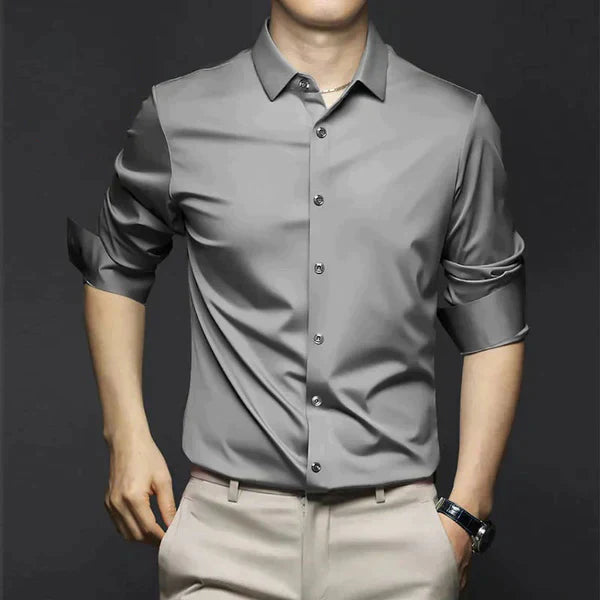 Long Sleeve Point Collar Shirt for Men — side view