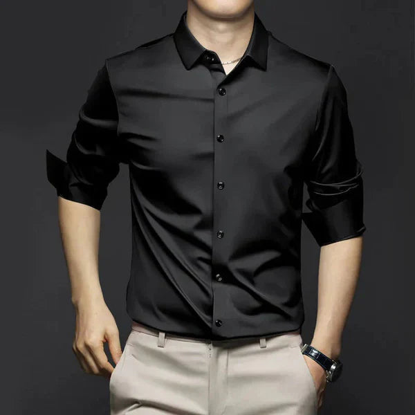 Long Sleeve Point Collar Shirt for Men