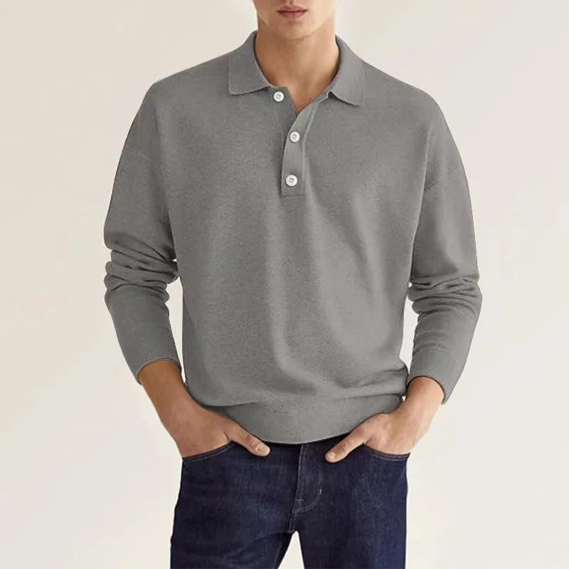 Long Sleeve Polo Shirt – Classic Fit for Casual Golf and Leisure Wear — styling detail