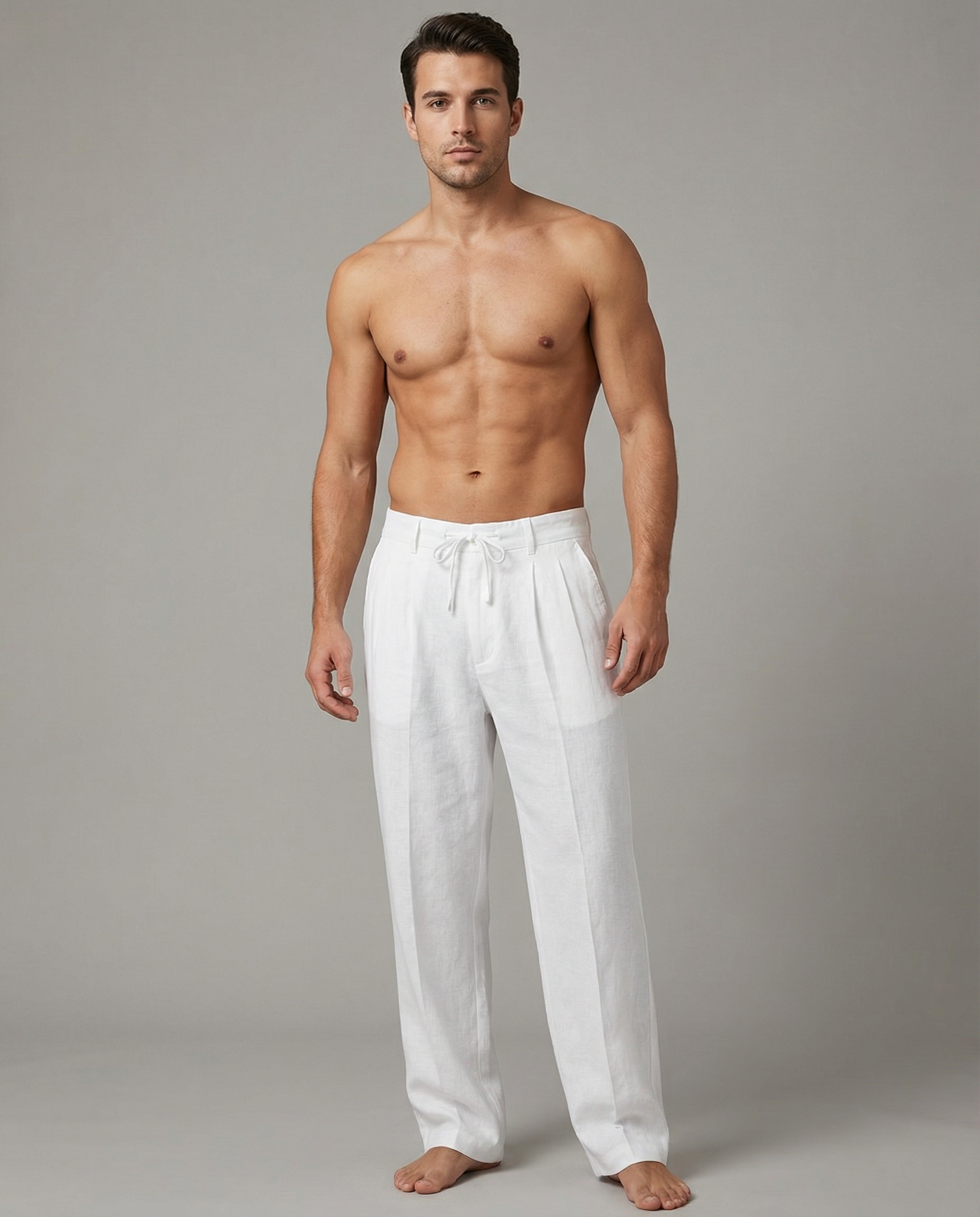 Luxe Linen Men's Pants – Breathable Casual Summer Style — back view