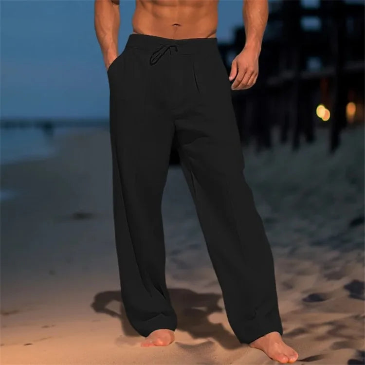 Luxe Linen Men's Pants – Breathable Casual Summer Style — styling detail
