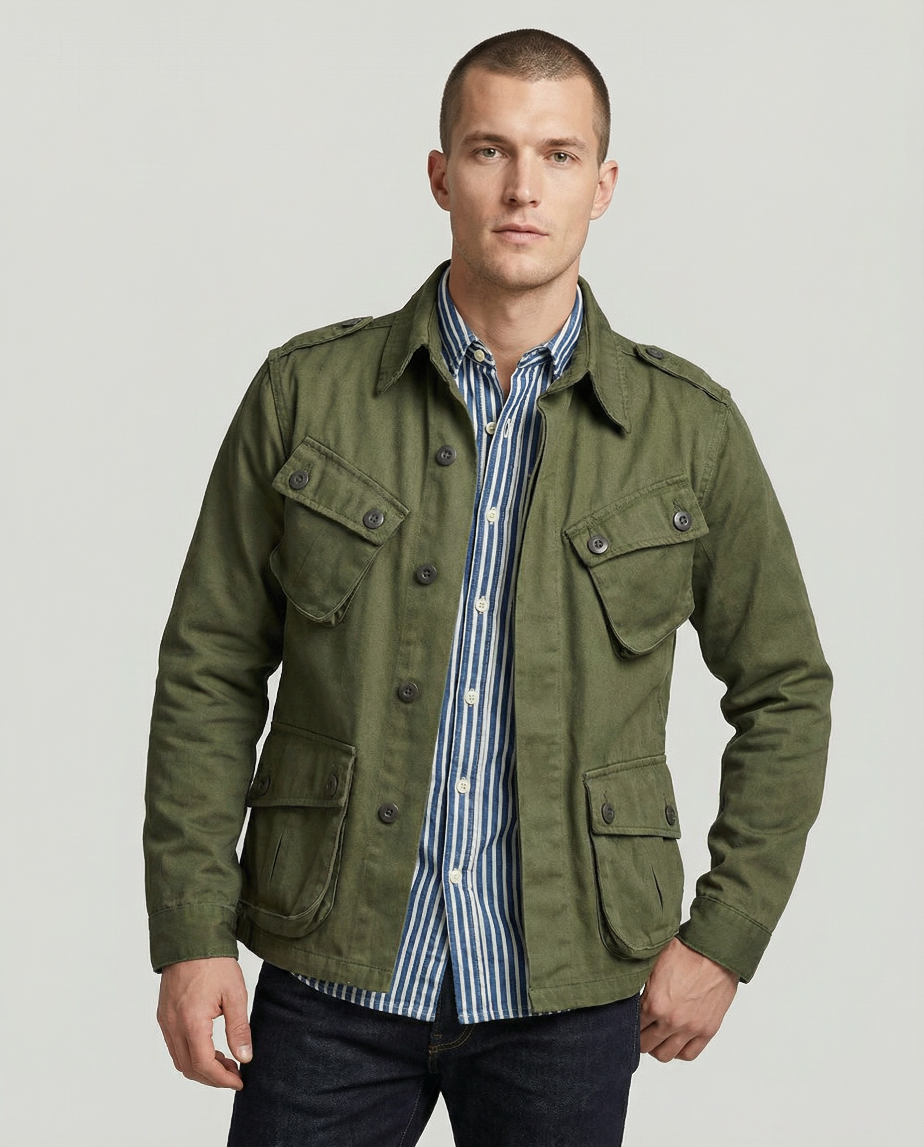 Men's Utility Jacket – Stylish Versatile Streetwear for Everyday Use — back view