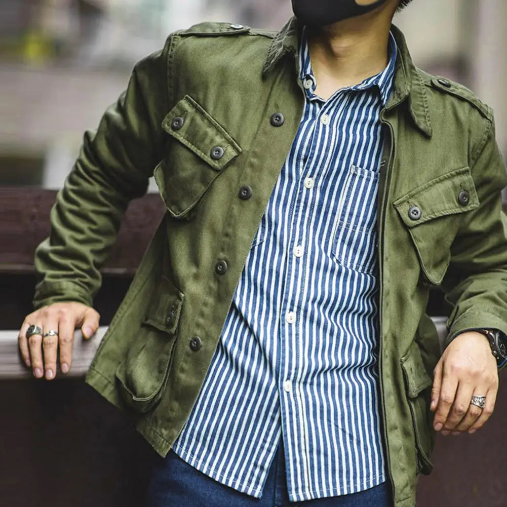 Men's Utility Jacket – Stylish Versatile Streetwear for Everyday Use — model wearing