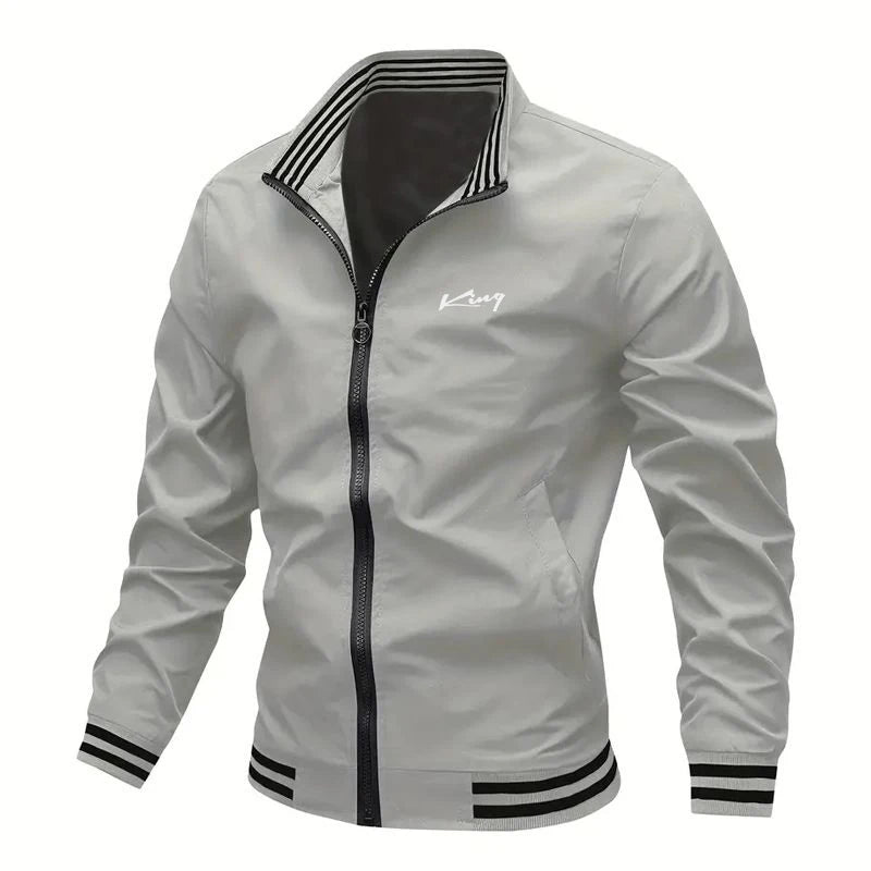 Men's Black Jacket – Full Zip Design for Stylish Spring & Fall Wear — alternative angle