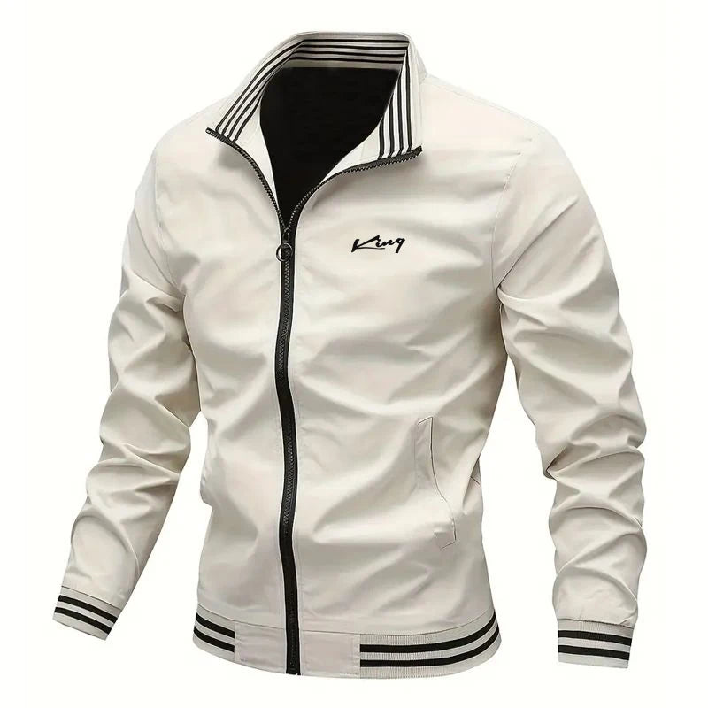 Men's Black Jacket – Full Zip Design for Stylish Spring & Fall Wear — detail view