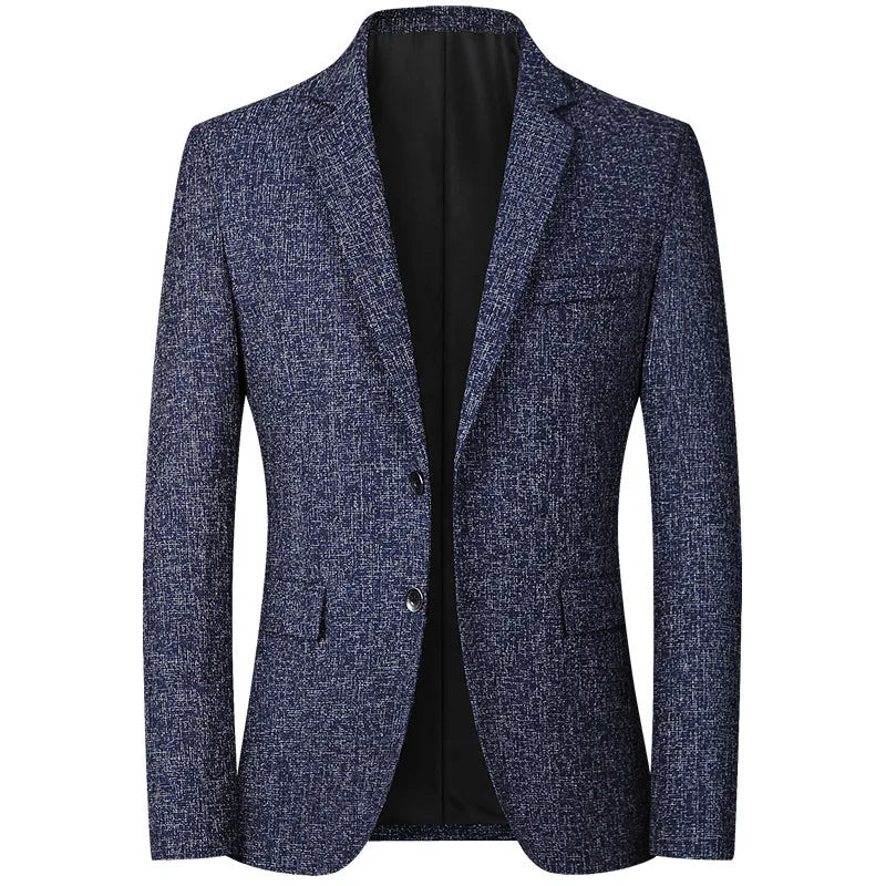 Men's Blazer Jacket – Simple Solid Color for Business Casual Style — back view