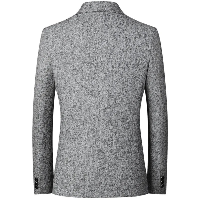 Men's Blazer Jacket – Simple Solid Color for Business Casual Style — detail view