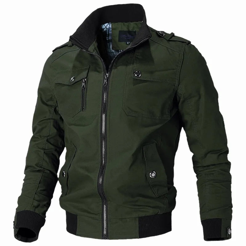 Men's Casual Bomber Jacket – Stylish Slim Fit for Spring & Autumn — alternative angle