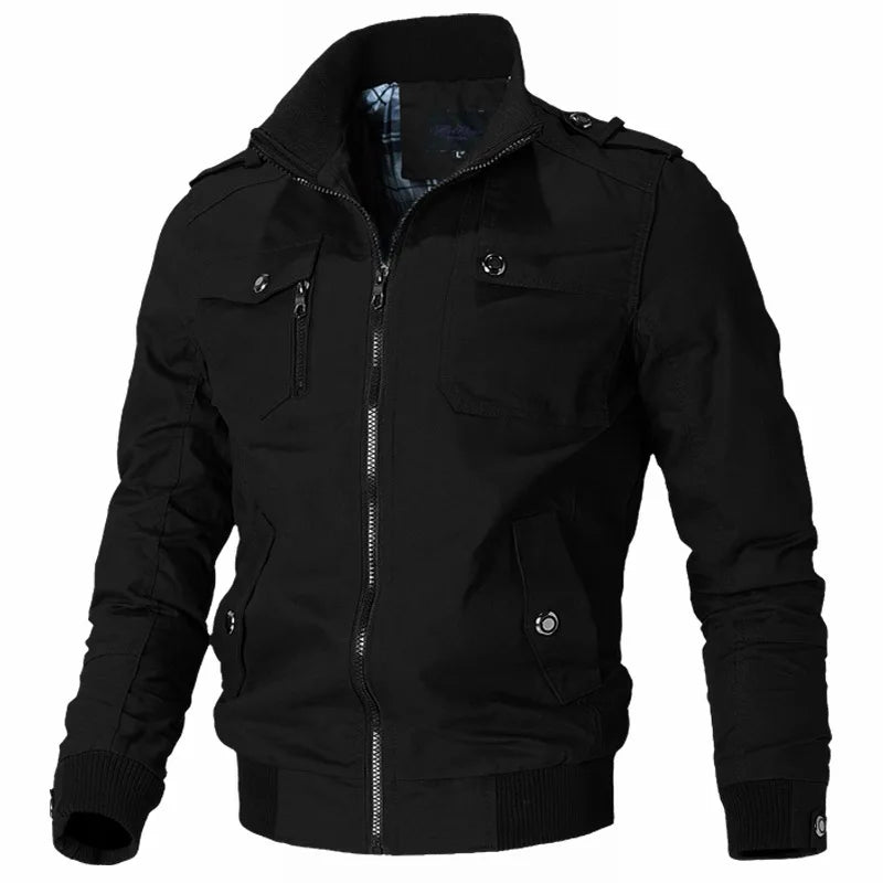 Men's Casual Bomber Jacket – Stylish Slim Fit for Spring & Autumn — fabric detail