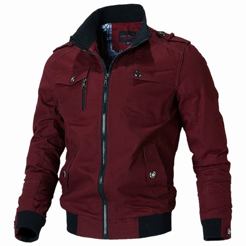 Men's Casual Bomber Jacket – Stylish Slim Fit for Spring & Autumn — model wearing