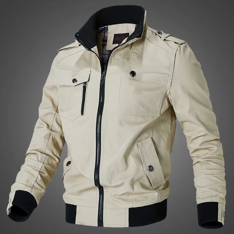 Men's Casual Bomber Jacket – Stylish Slim Fit for Spring & Autumn — styling detail