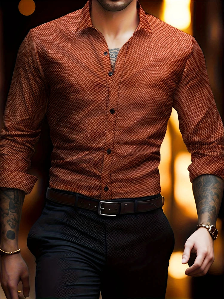 Men's Casual Button Down Shirt – Lightweight Solid Color Long Sleeve Top — styling detail