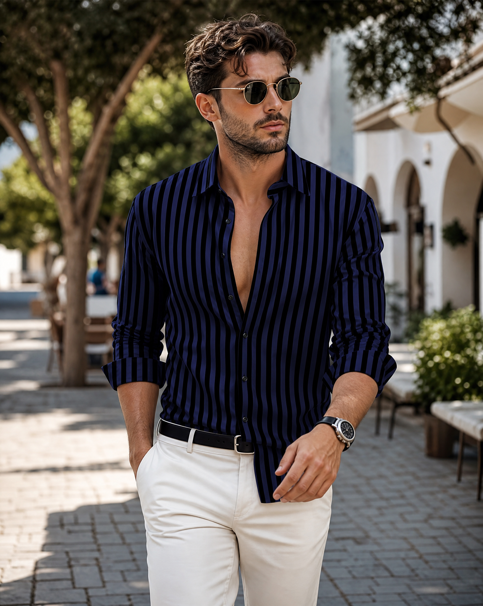 Men's Casual Button Down Shirt – Lightweight Solid Color Long Sleeve Top