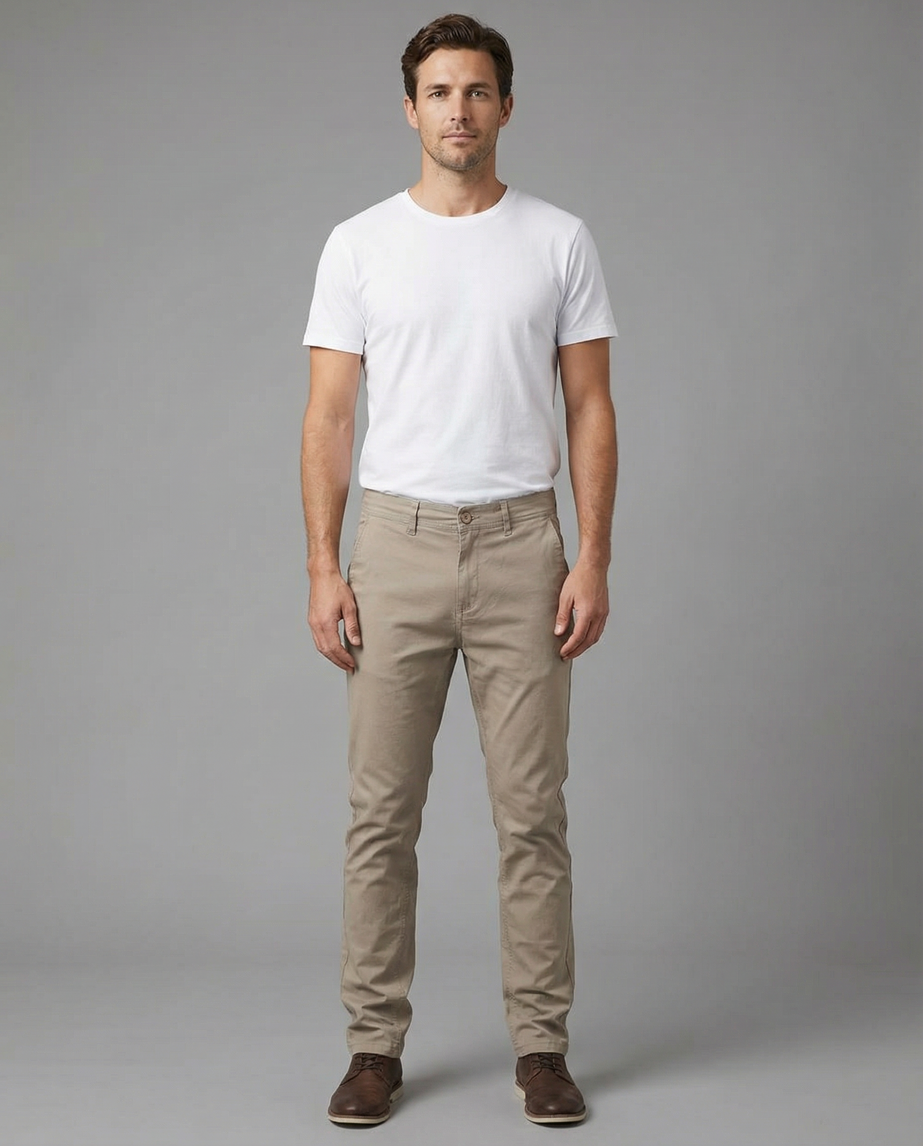 Men's Casual Chinos – Slim Fit Cotton Trousers for Versatile Everyday Wear — back view