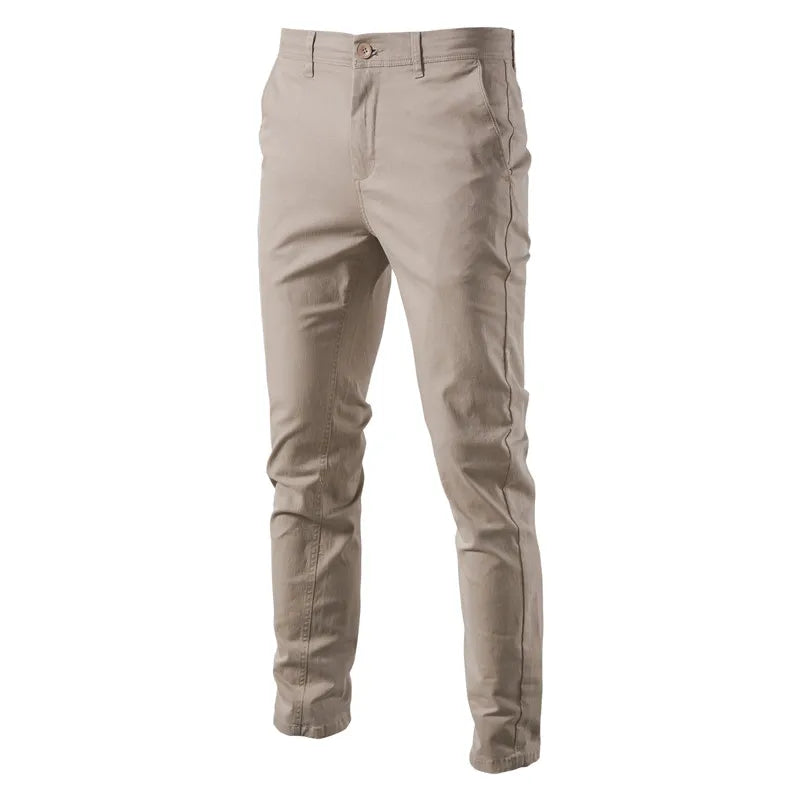 Men's Casual Chinos – Slim Fit Cotton Trousers for Versatile Everyday Wear — close-up