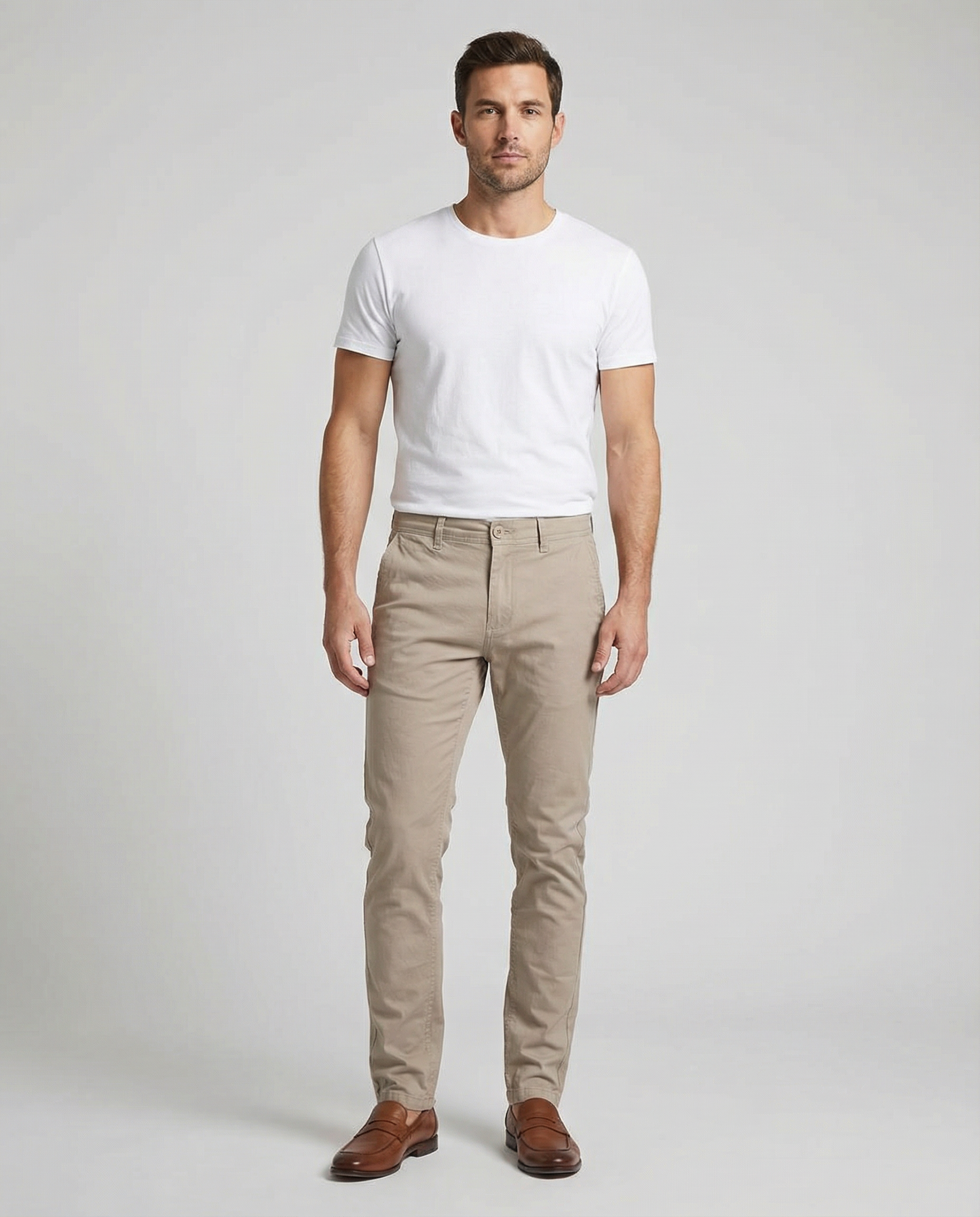 Men's Casual Chinos – Slim Fit Cotton Trousers for Versatile Everyday Wear — detail view