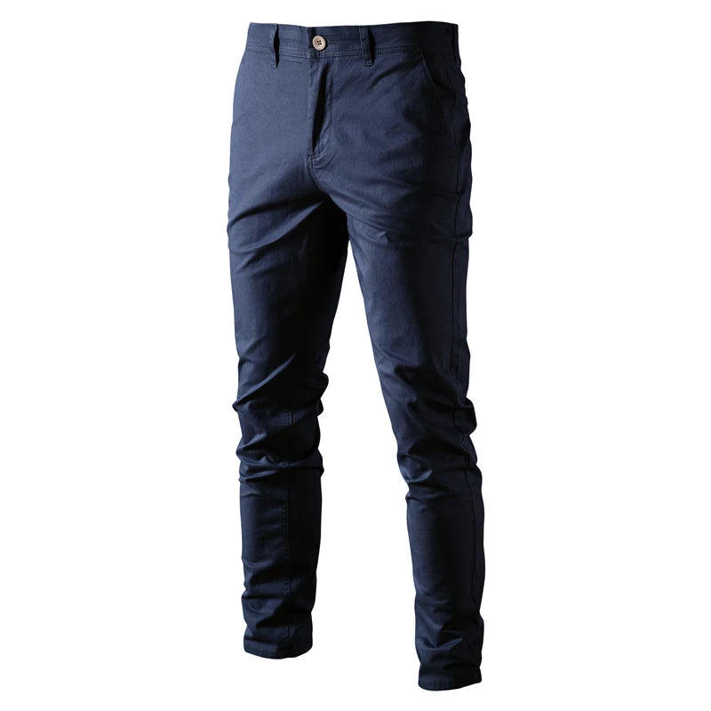 Men's Casual Chinos – Slim Fit Cotton Trousers for Versatile Everyday Wear — fabric detail