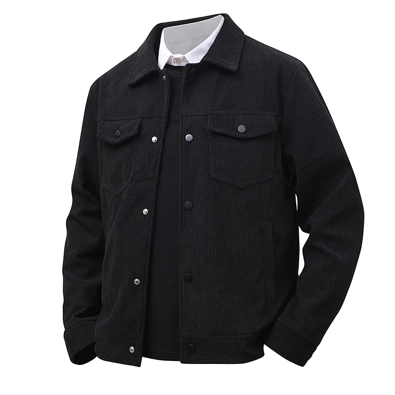 Men's Casual Corduroy Jacket – Stylish Versatile Outerwear for All Seasons — alternative angle