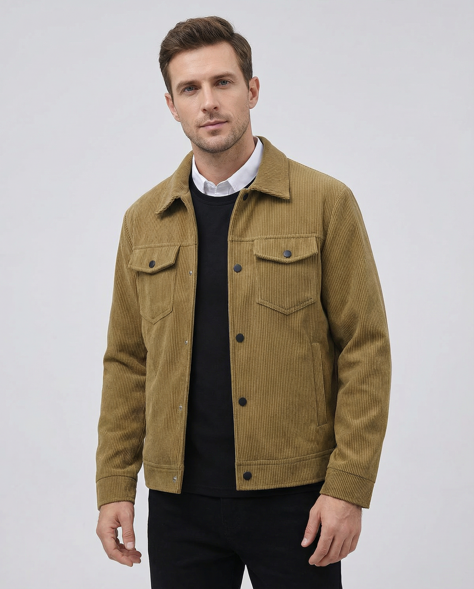 Men's Casual Corduroy Jacket – Stylish Versatile Outerwear for All Seasons — side view