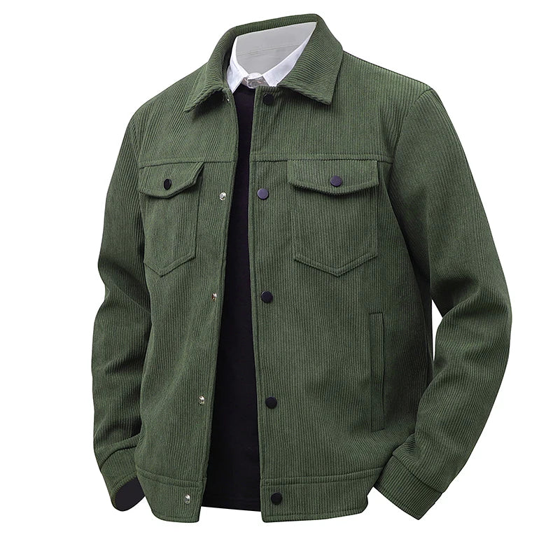 Men's Casual Corduroy Jacket – Stylish Versatile Outerwear for All Seasons — styling detail