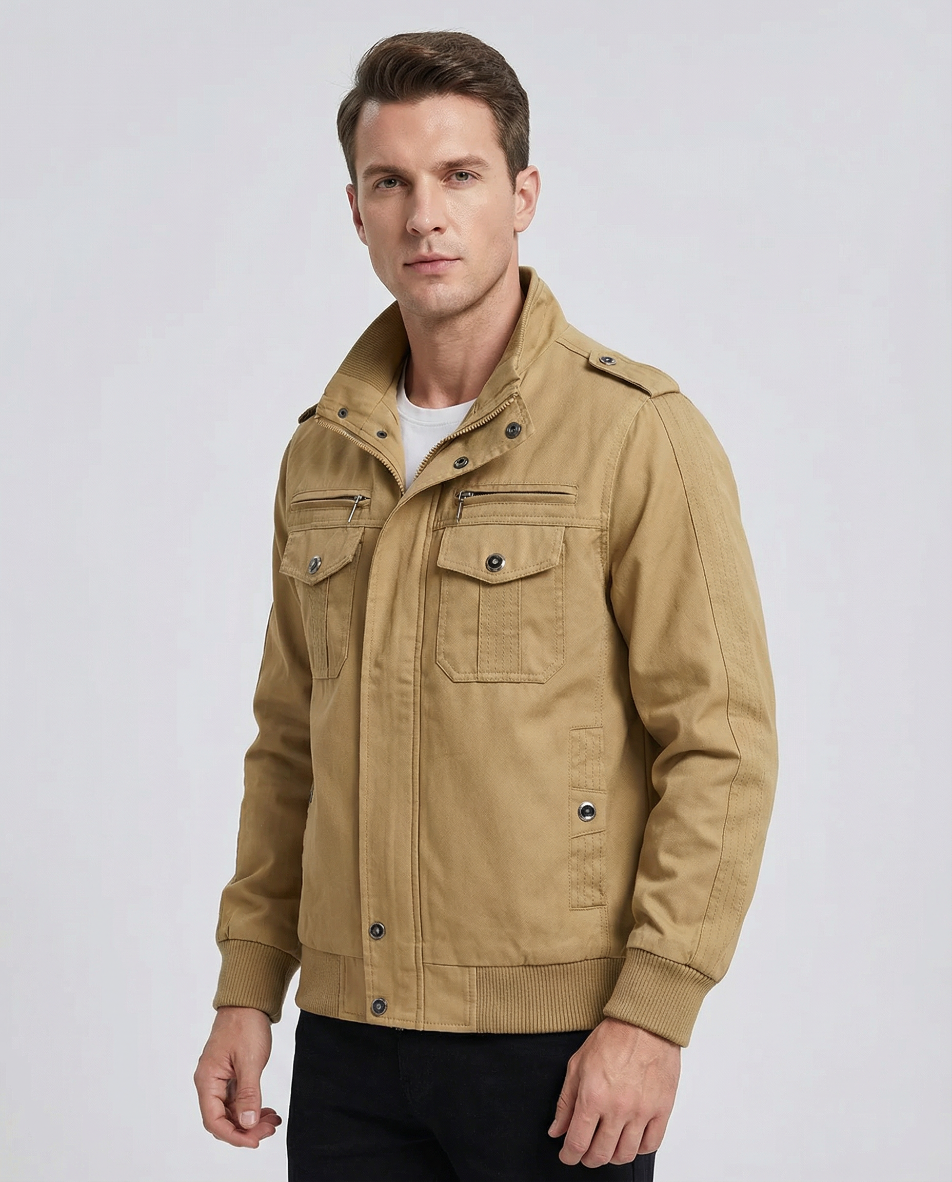 Men's Casual Jacket – Windproof Tactical Design for Outdoor Adventures — back view