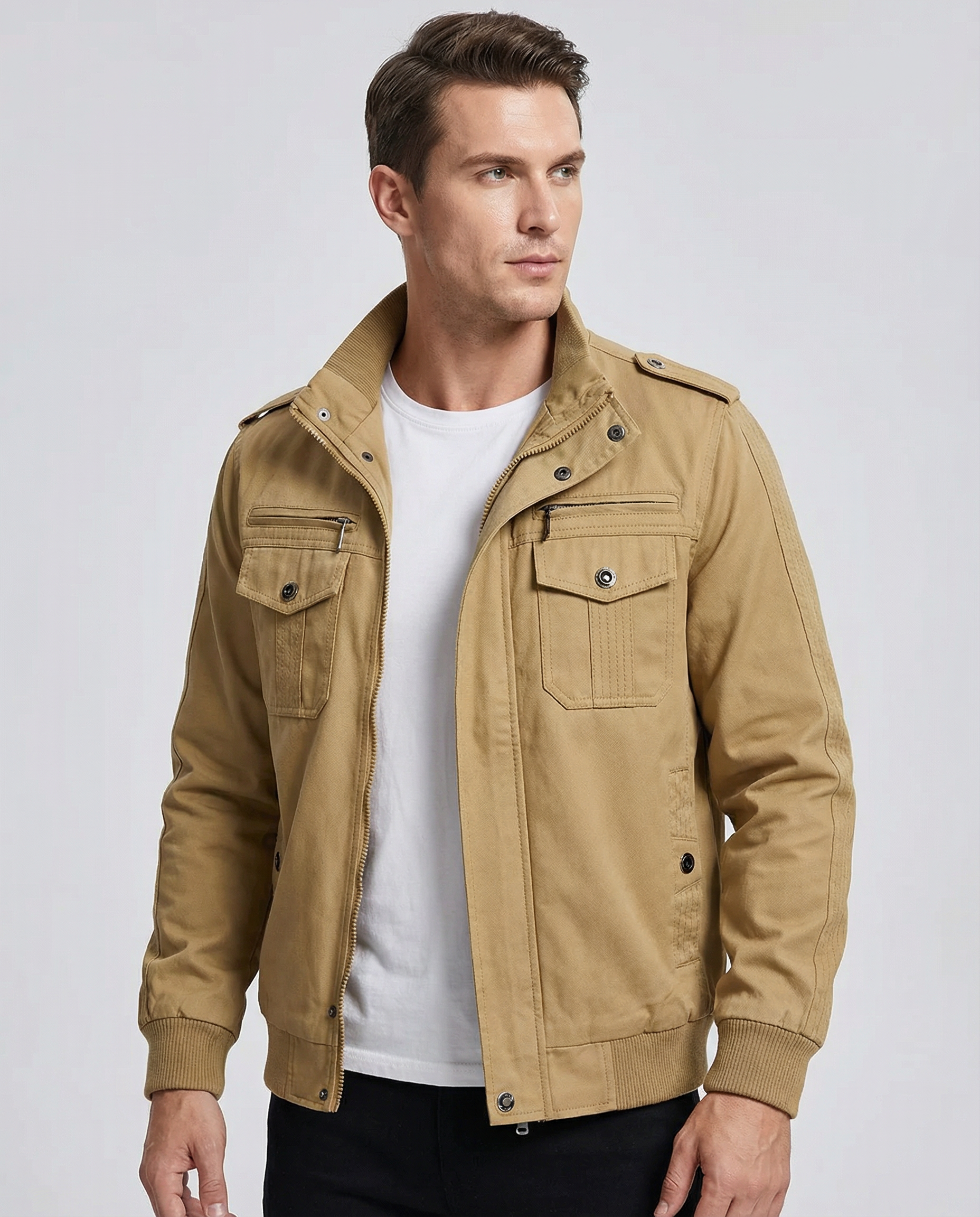 Men's Casual Jacket – Windproof Tactical Design for Outdoor Adventures — side view