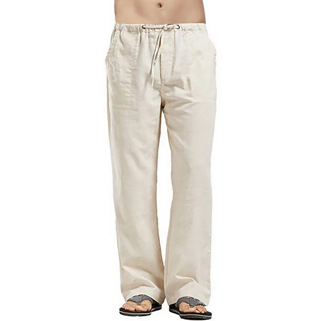 Men's Casual Linen Pants – Breathable Summer Comfort — alternative angle